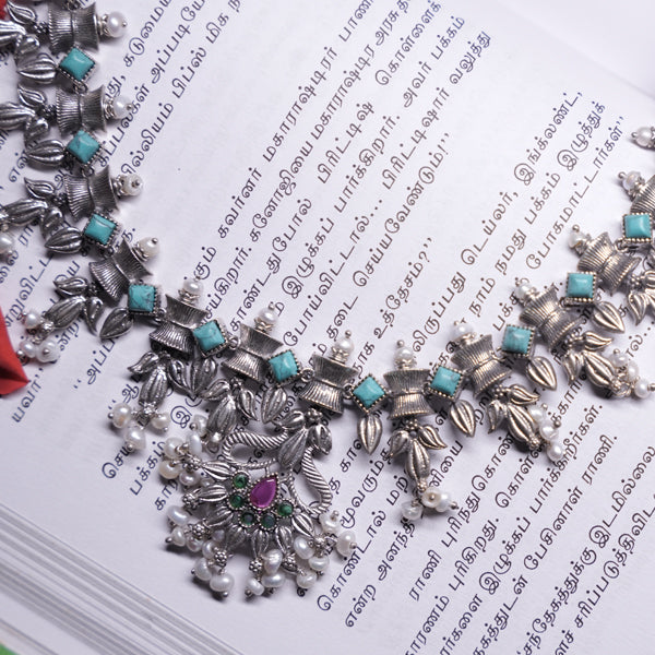 Elegant Silver Oxidized Necklace