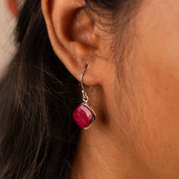 Ruby Silver Earring