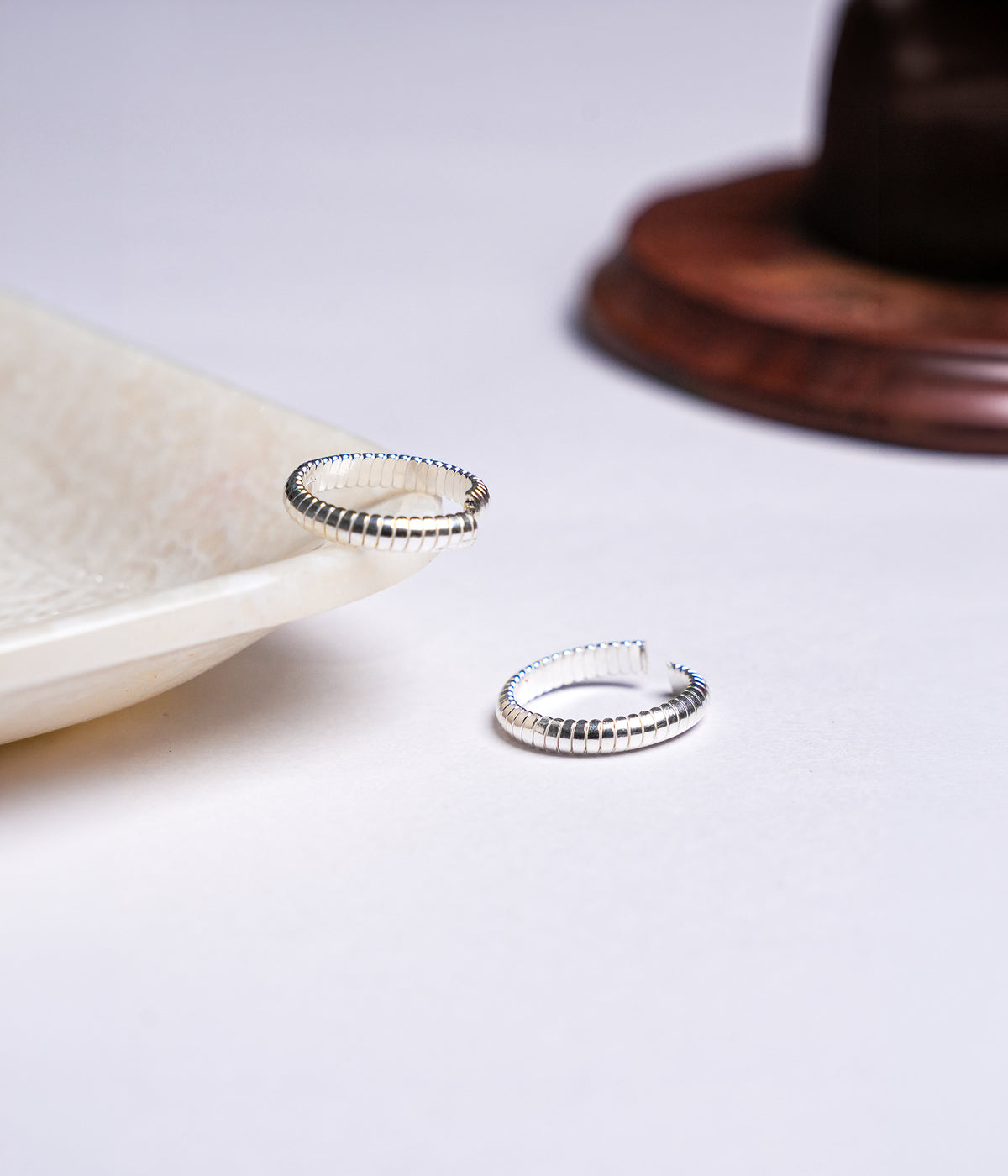 Ribbed Texture 92.5 Silver Toe Ring