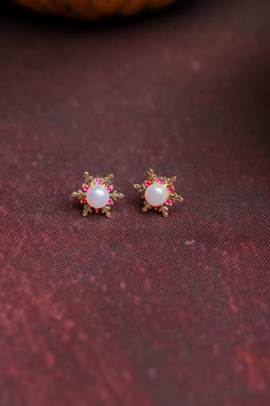 Royal Pearl & Floral Earrings