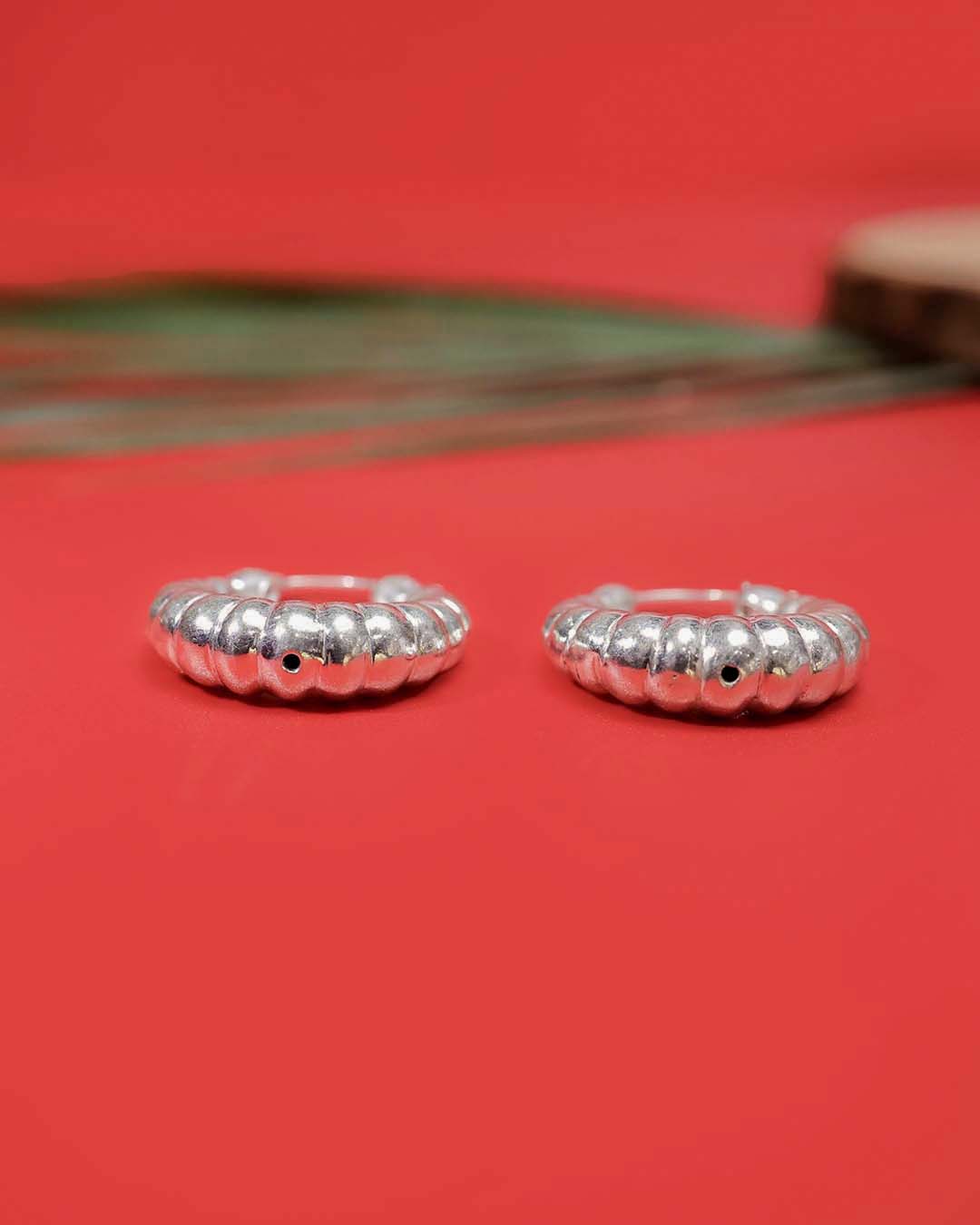 Classic Dome Silver Hoop Earrings