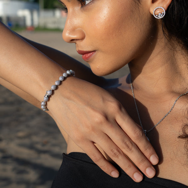 Sparkling Silver Bead Bracelet