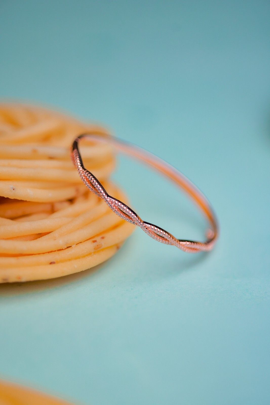 Twisted Rose Gold Gadi Bangle