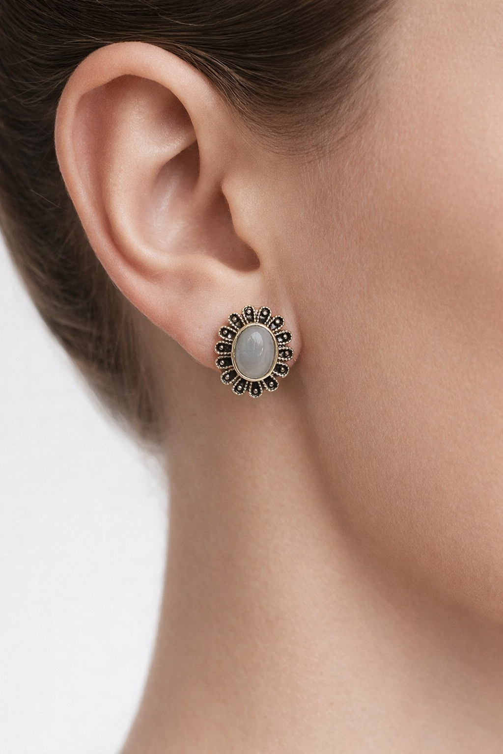Moonstone Stud Earrings