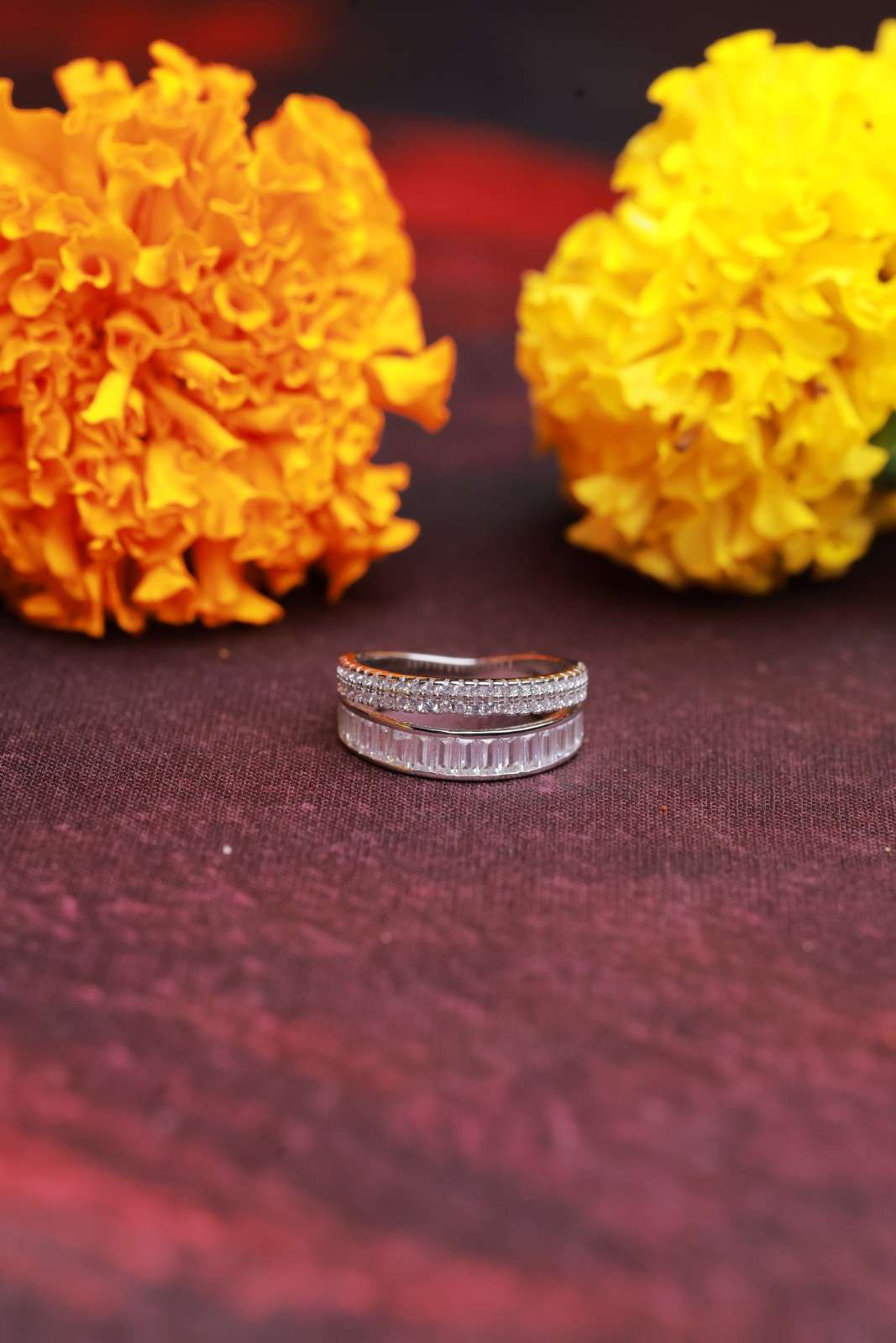 Radiant Silver Baguette Band Ring