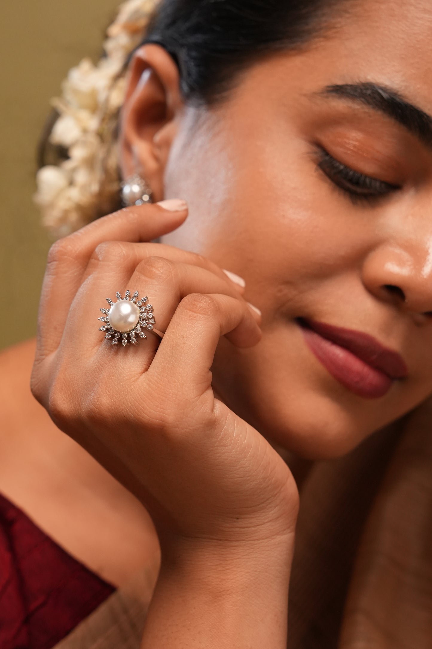 Pearl Statement Silver Ring