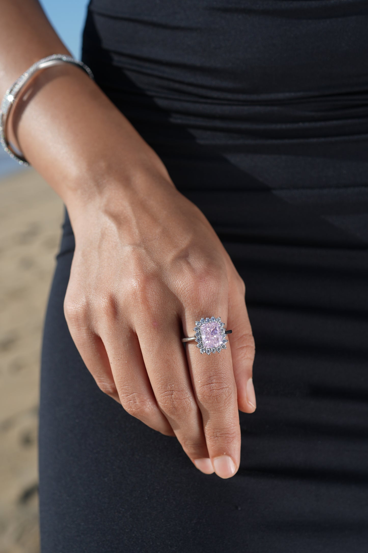 Pink Stone Cocktail Ring