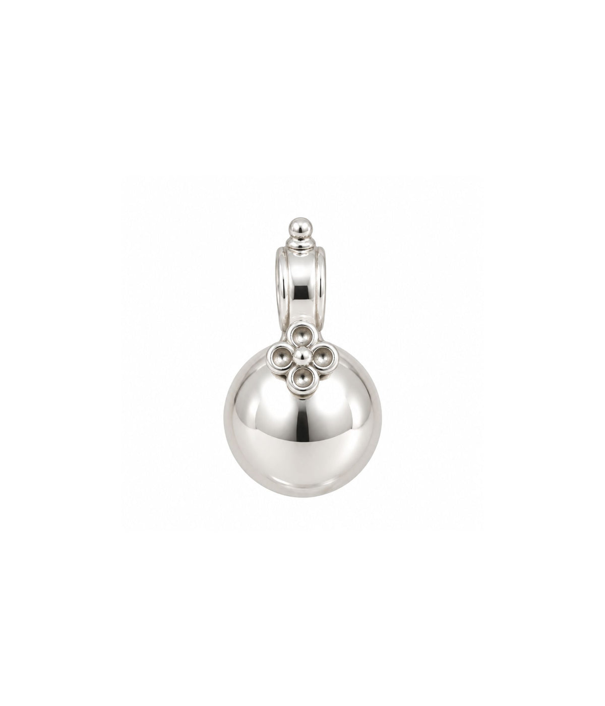 Classic Kuli Pottu silver pendant with smooth polished finish
