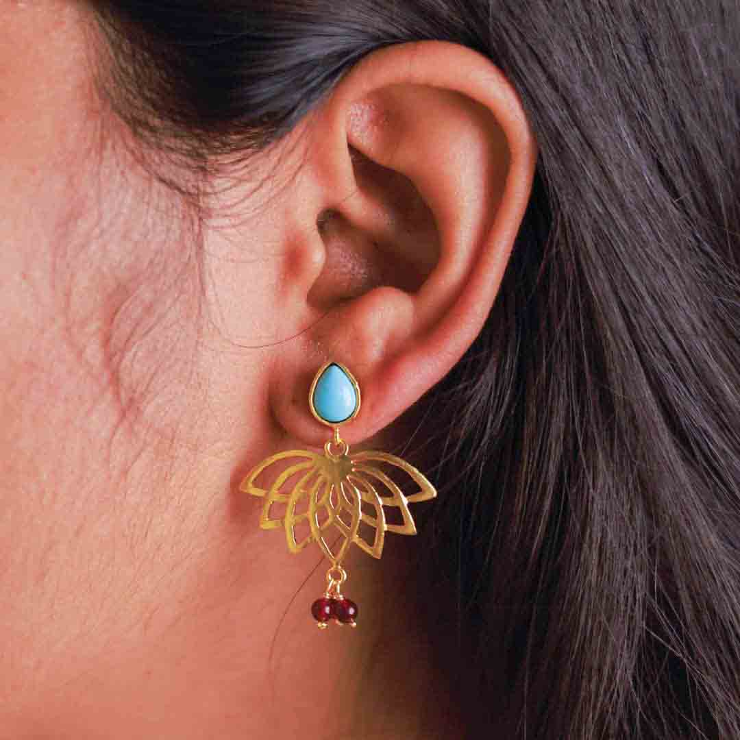 Intricate Lotus Craftsmanship with Vibrant Gemstone Accents.