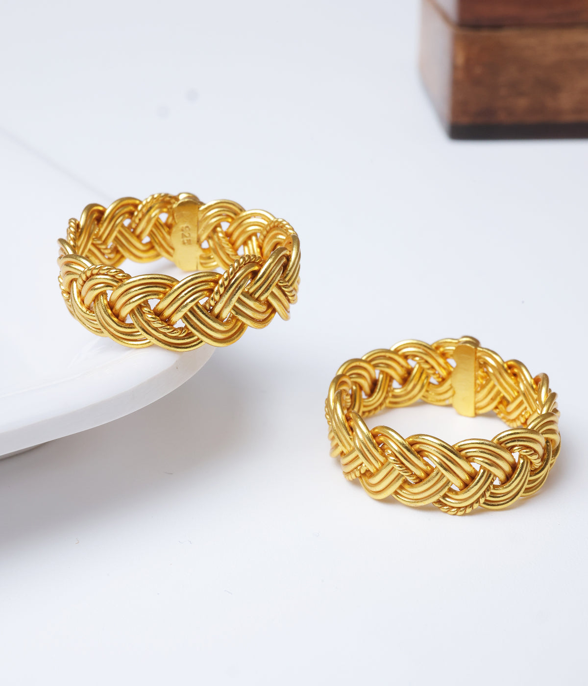 Braided Gold-Plated 925 Silver Toe Ring