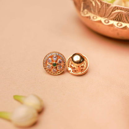 Floral Halo Gold Plated Stud Earrings
