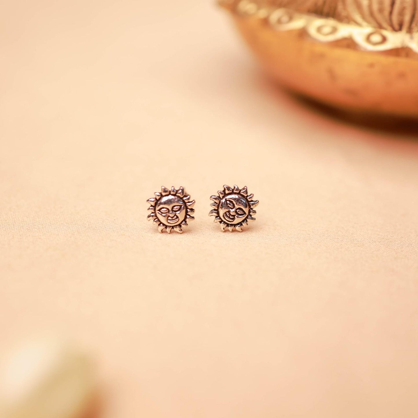 92.5 sterling silver sun and moon stud earrings celestial minimalist jewellery.