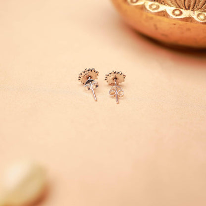 Sun & Moon Silver Stud Earrings