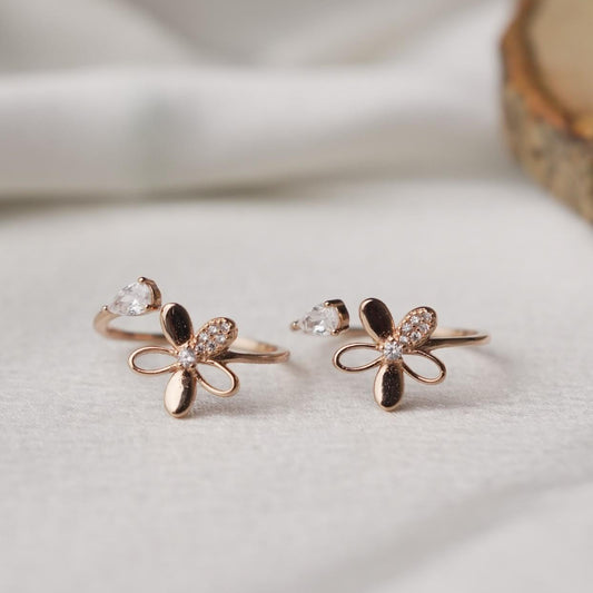 Blossom Charm 92.5 Sterling Silver Toe Ring.