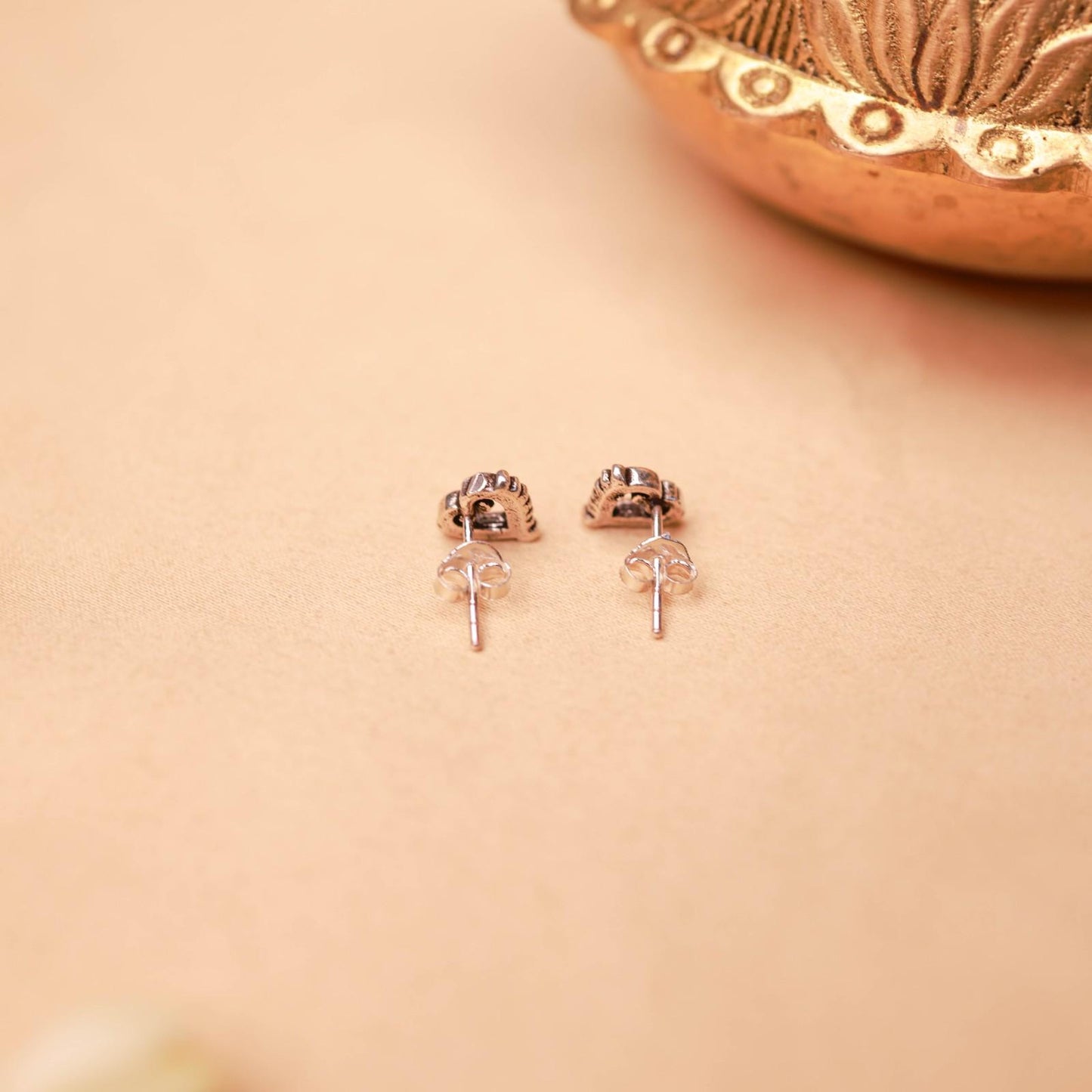 Heart Silver Stud Earrings