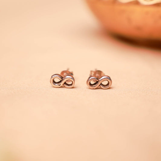 92.5 sterling silver infinity stud earrings minimalist everyday jewellery.