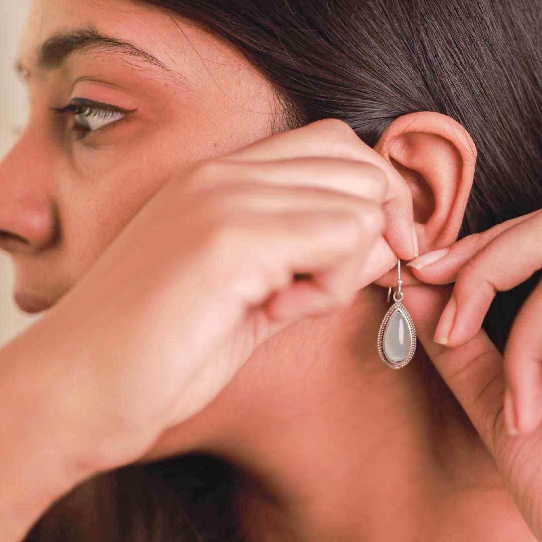Chalcedony Teardrop Earrings
