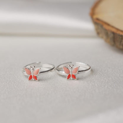 Butterfly Charm 92.5 Sterling Silver Toe Ring