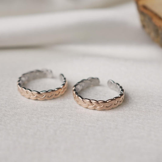 Braided 92.5 Sterling Silver Toe Ring.