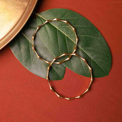 Gold Plated Crystal wave Silver Bangle
