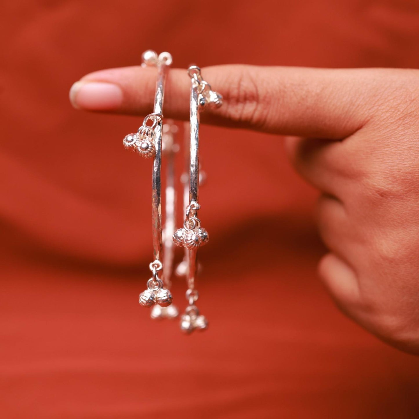 Silver Ghungroo Charm Bangles