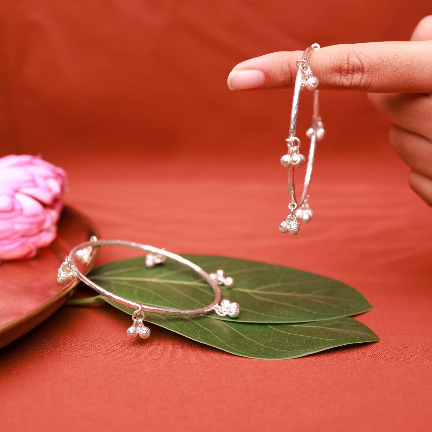 Silver Ghungroo Charm Bangles