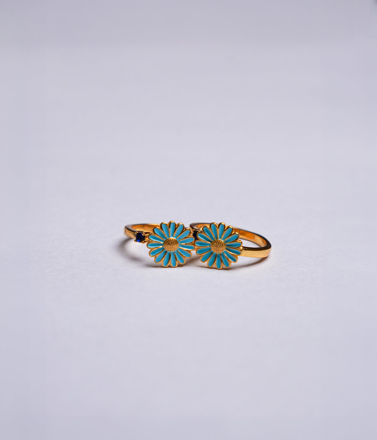 Blue Daisy Gold-Plated Toe Ring