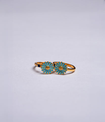 Blue Daisy Gold-Plated Toe Ring