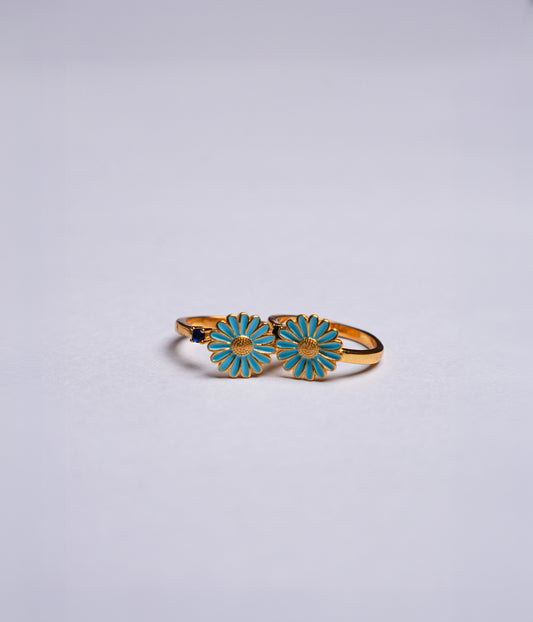 Blue Daisy Gold-Plated Toe Ring