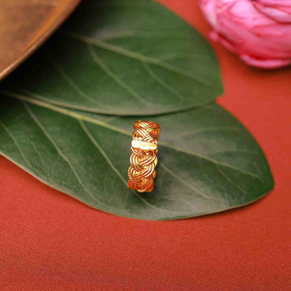 Braided Knot Gold Plated Silver Ring