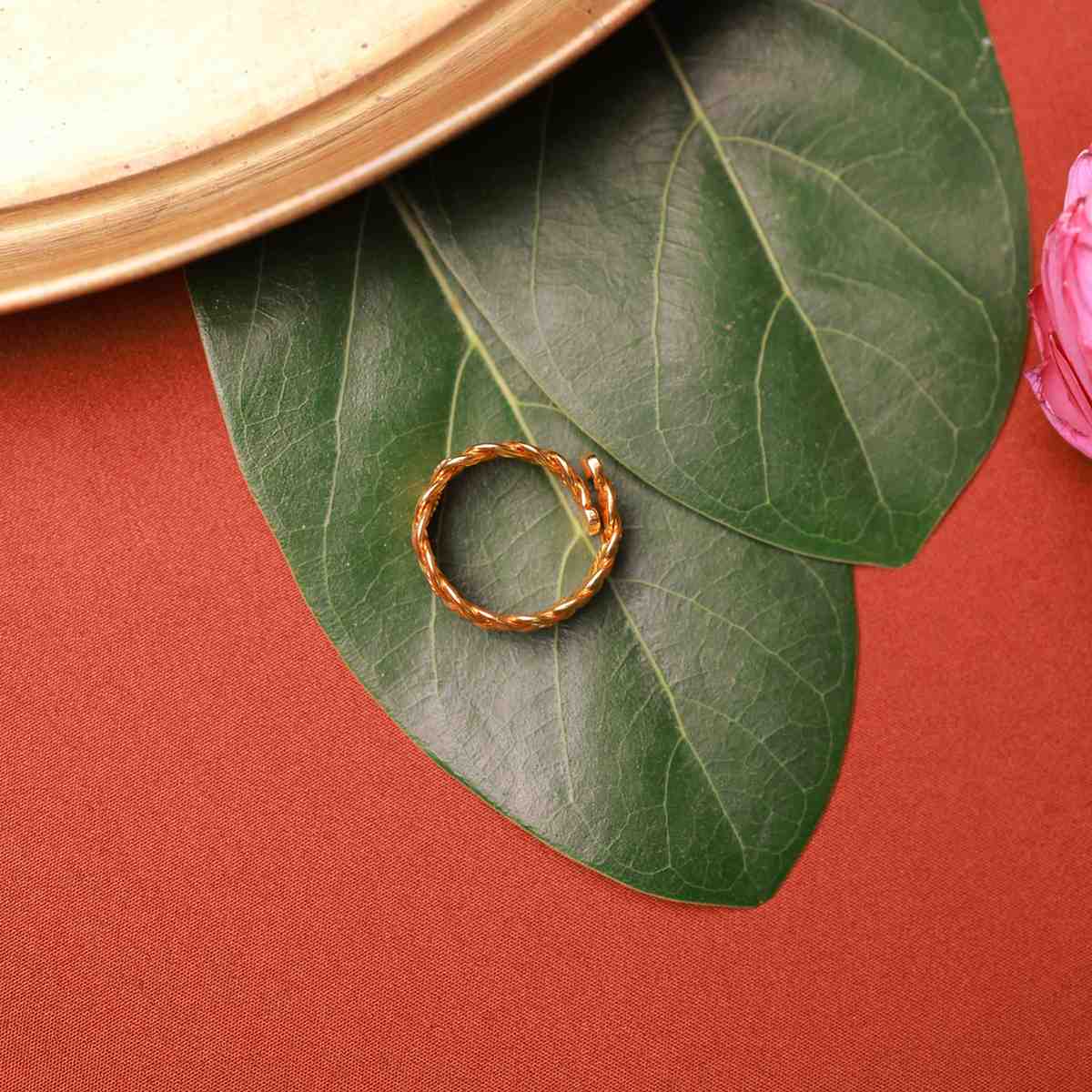 Braided Knot Gold Plated Silver Ring