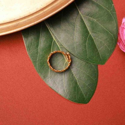 Braided Knot Gold Plated Silver Ring