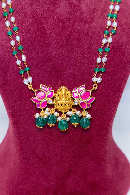 Lotus Lakshmi Temple Necklace