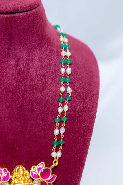 Lotus Lakshmi Temple Necklace