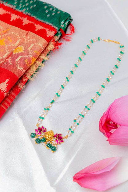 Lotus Lakshmi Temple Necklace