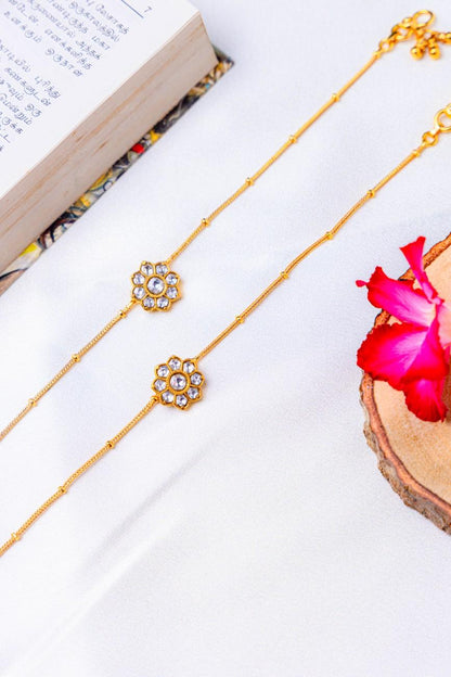 Kundan Floral Anklet