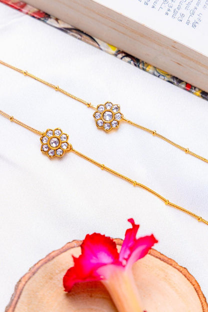 Kundan Floral Anklet