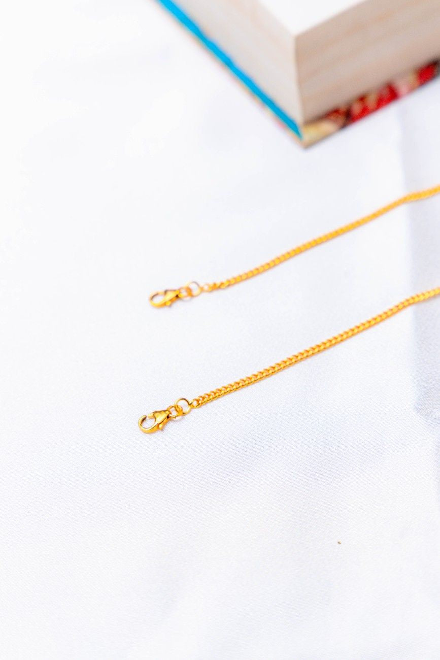 Sterling Silver Gold-Plated Blue Butterfly Stone Anklet