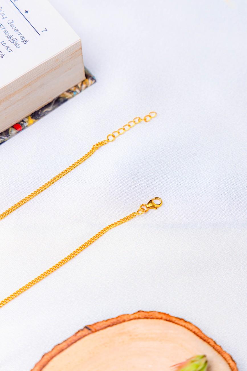 Silver Gold-Plated Pink Floral Stone Anklet