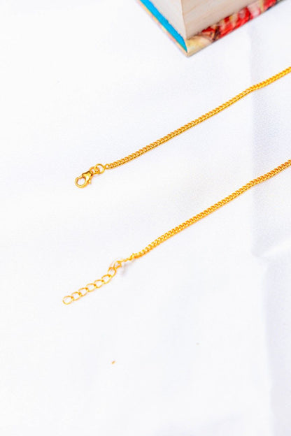 Silver Gold-Plated Pink Floral Stone Anklet