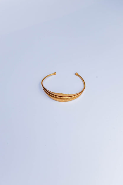 Textured Gold Leaf Cuff Bracelet