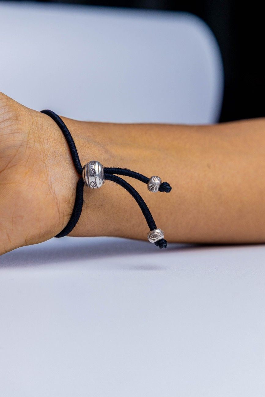 Two-in-One Silver Floral Hairband & Bracelet