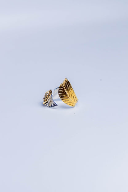 Adjustable Silver Floral Ring