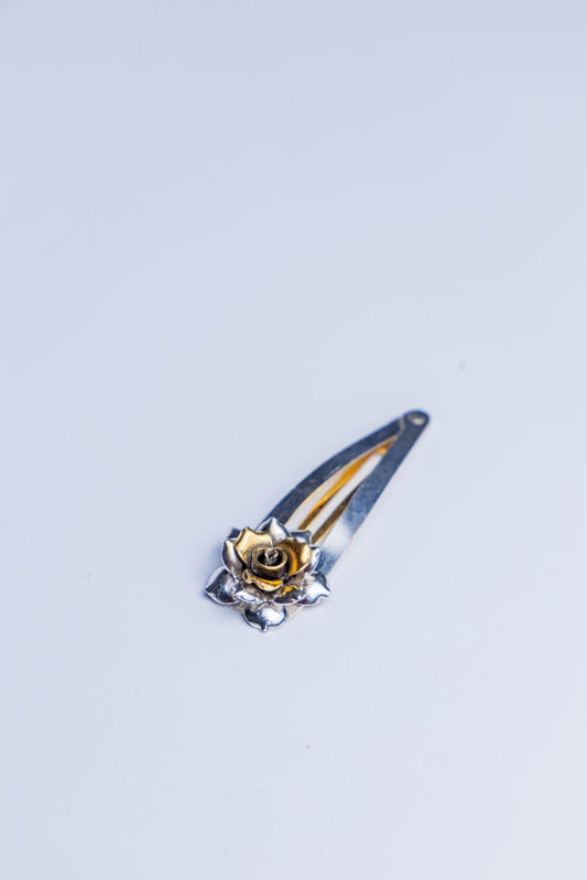 Floral Sterling Silver Hair Clip.