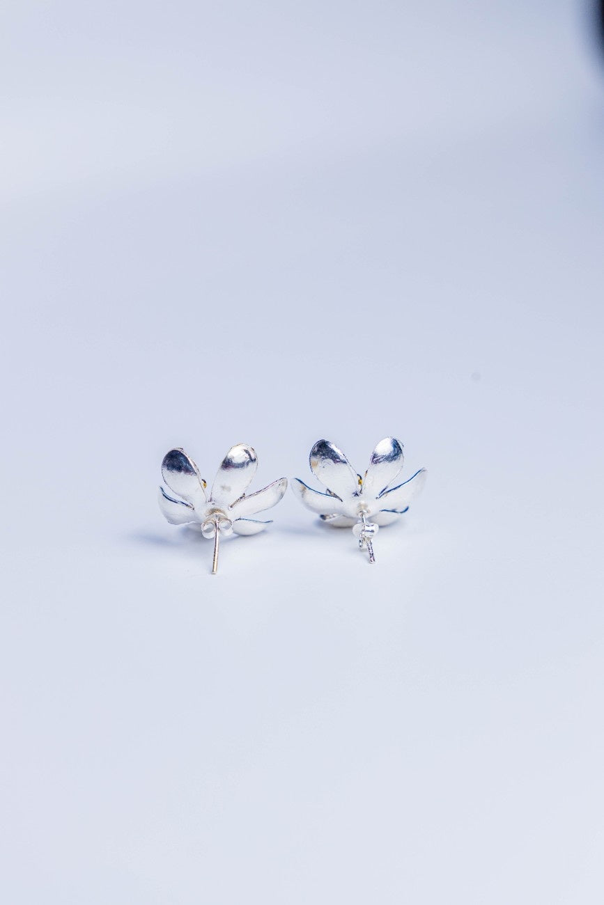 Sterling Silver Floral Stud Earrings
