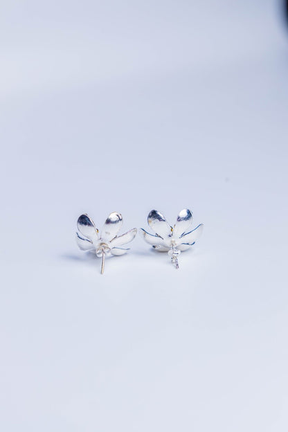Sterling Silver Floral Stud Earrings