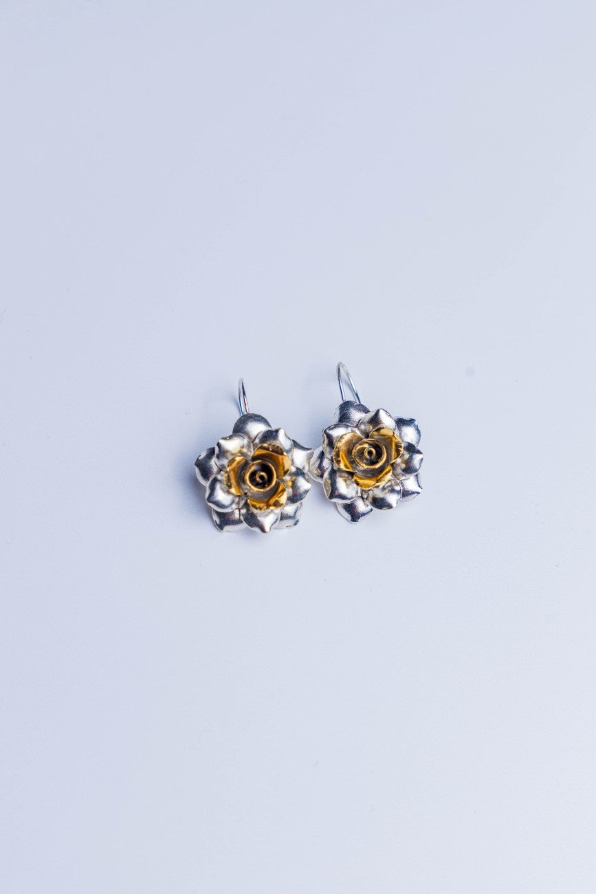 Rose Bloom Sterling Silver Earrings
