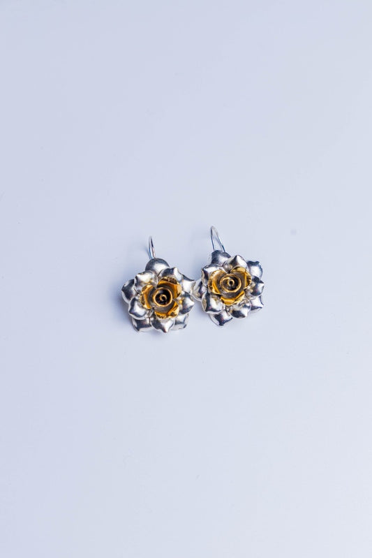 Rose Bloom Sterling Silver Earrings