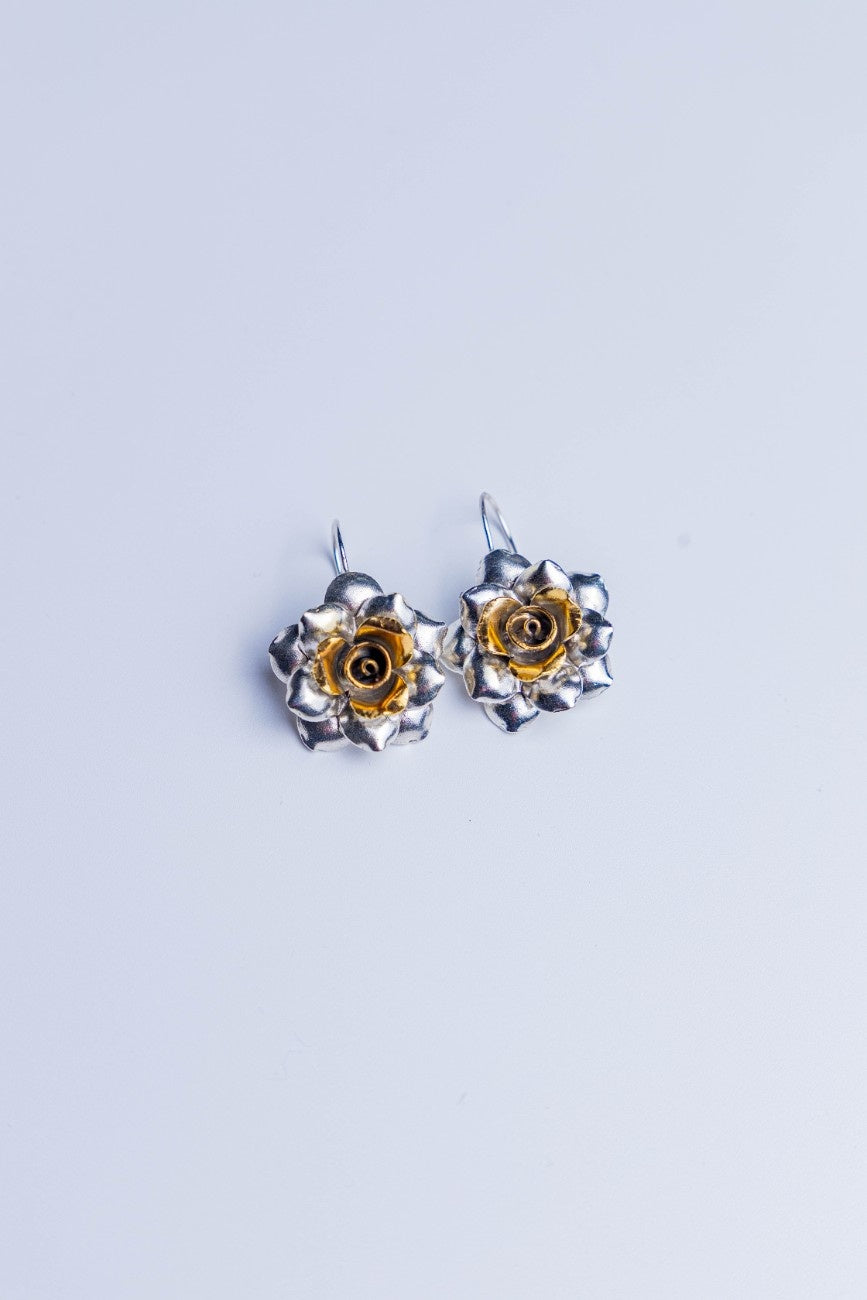 Rose Bloom Sterling Silver Earrings