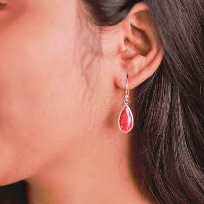 Ruby Teardrop Earrings
